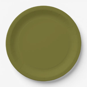 Moss Green Paper Plate
