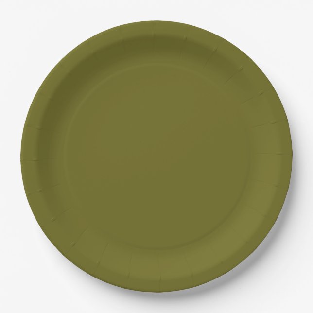Moss Green Paper Plate (Front)