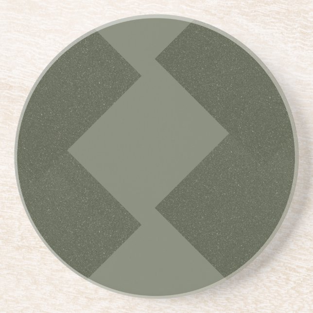 Moss Green Round Sandstone Coaster (Front)