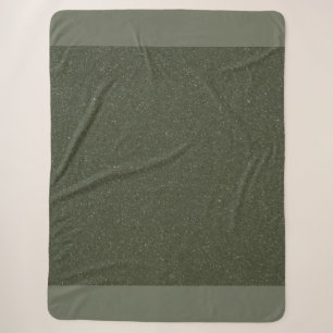 Moss Green Sherpa Blanket With Border