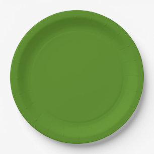 Moss Green Solid Colour Paper Plate