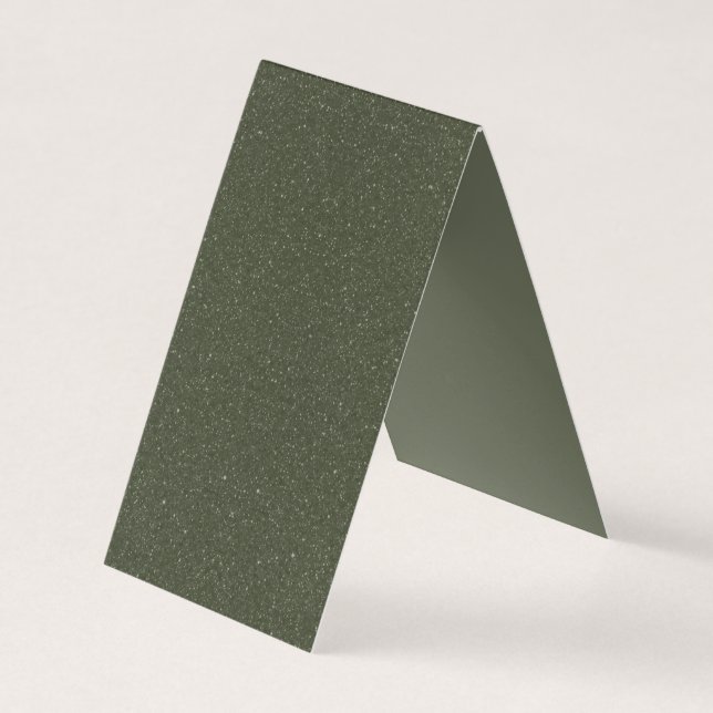 Moss Green Speckled Folded Business Card - Custom (Front)