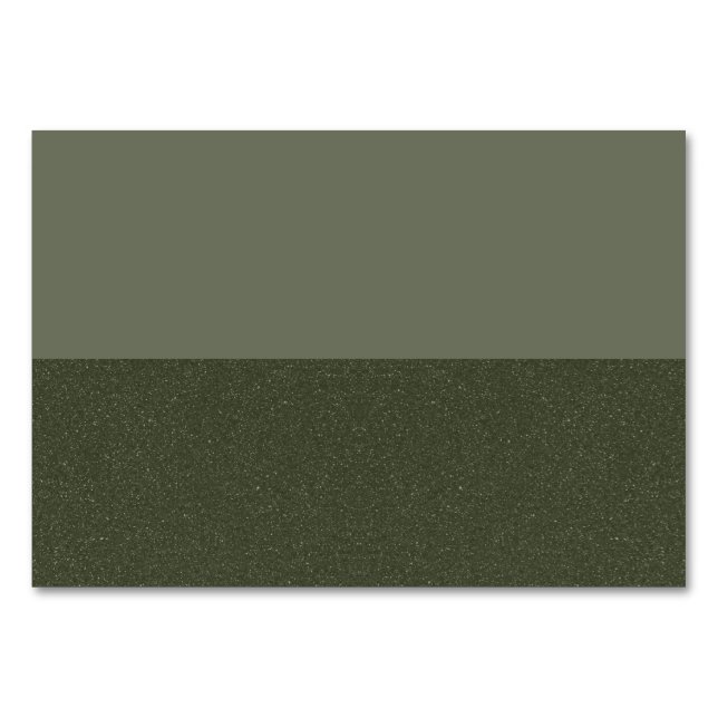 Moss Green Split Design Table Card – Customisable (Front)