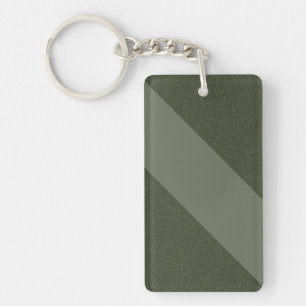 Moss Green Split Diagonal Keychain – Customisable