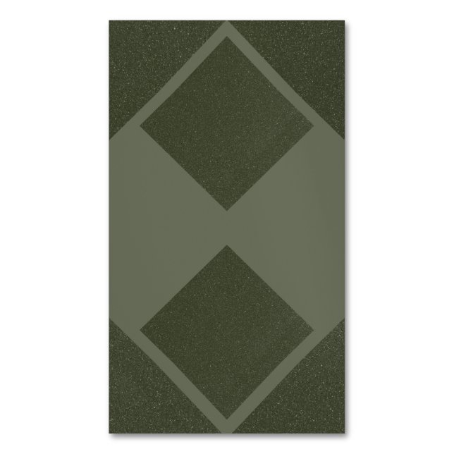 Moss Green Split Diamond - Business Card Magnet (Front Vertical)