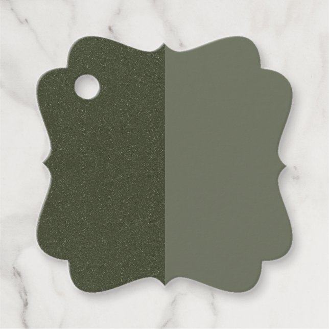 Moss Green Split Favour Tags – Customisable (Front)