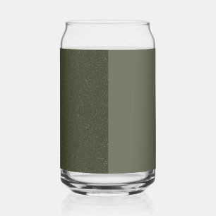 Moss Green Split Glass Can – Glitter & Matte