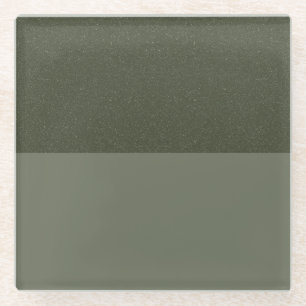 Moss Green Split Glass Coaster – Customisable