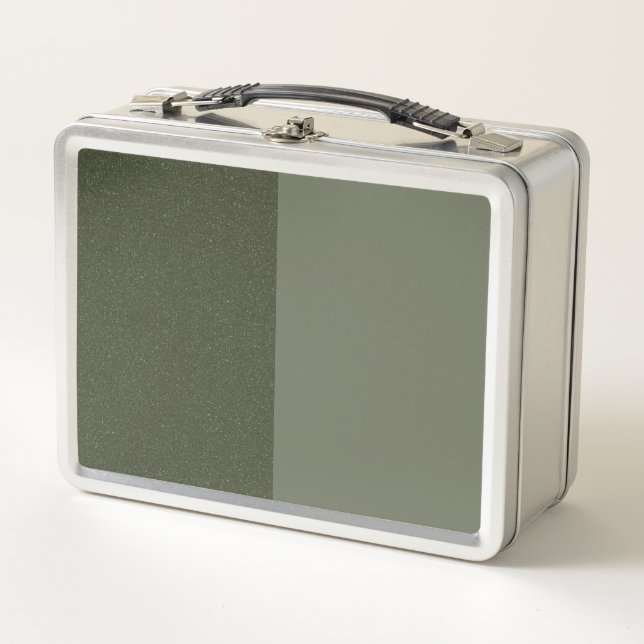 Moss Green Split Panel Metal Lunchbox – Customise (Front)