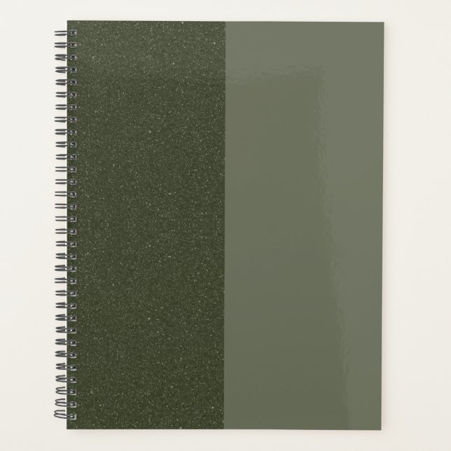 Moss Green Split Texture Custom Weekly Planner (Front)