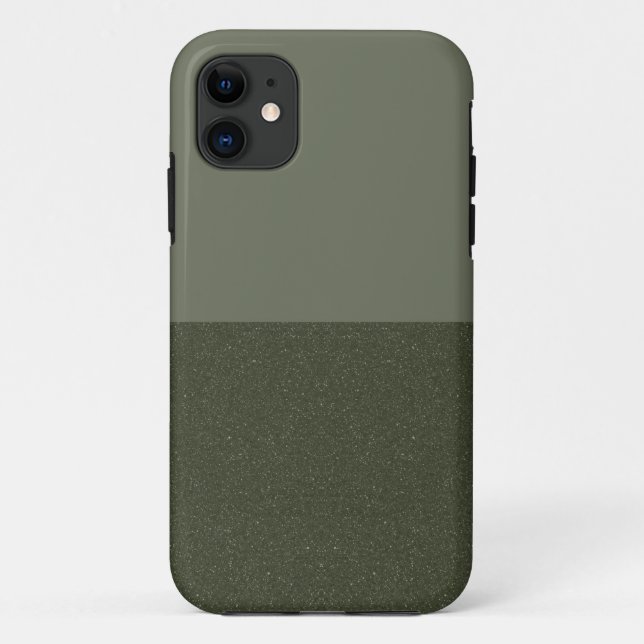 Moss Green Split Texture iPhone 11 Case - Custom (Back)