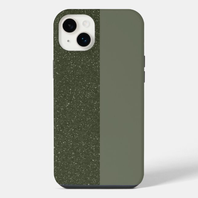 Moss Green Split Texture iPhone 14 Plus Case (Back)