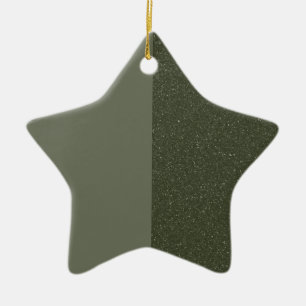 Moss Green Split Texture Star Ornament – Customise