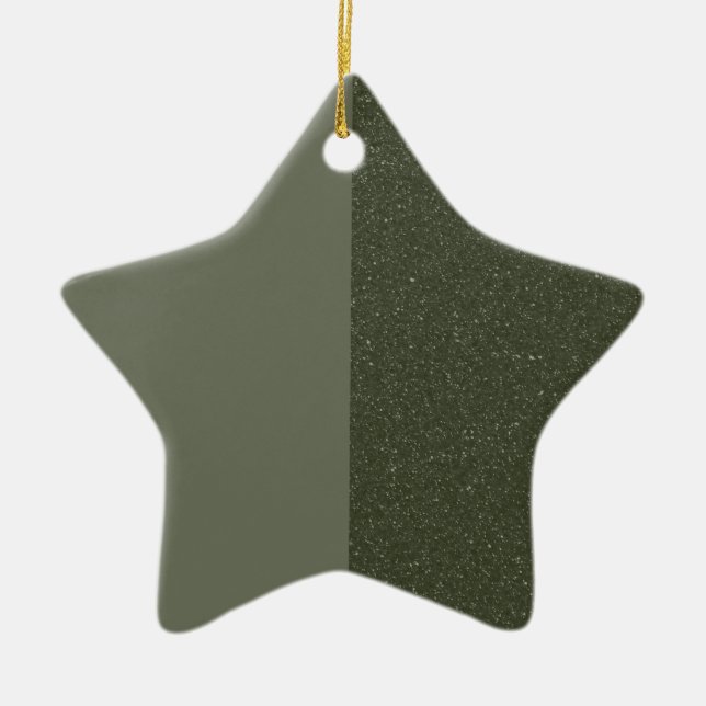 Moss Green Split Texture Star Ornament – Customise (Front)