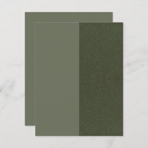 Moss Green Split Textured Flat Save The Date Card