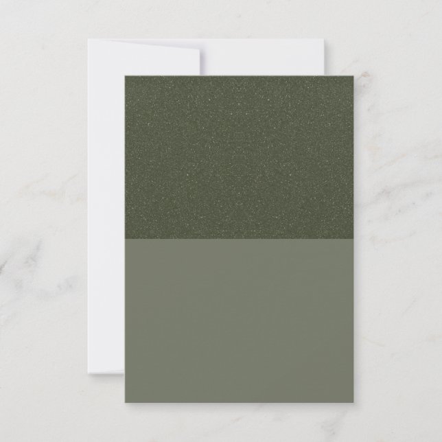 Moss Green Split-Tone Announcement Card (Custom) (Front)