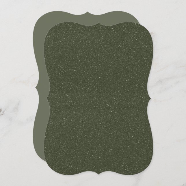 Moss Green Texture Bracket Flat Note Card (Front/Back)