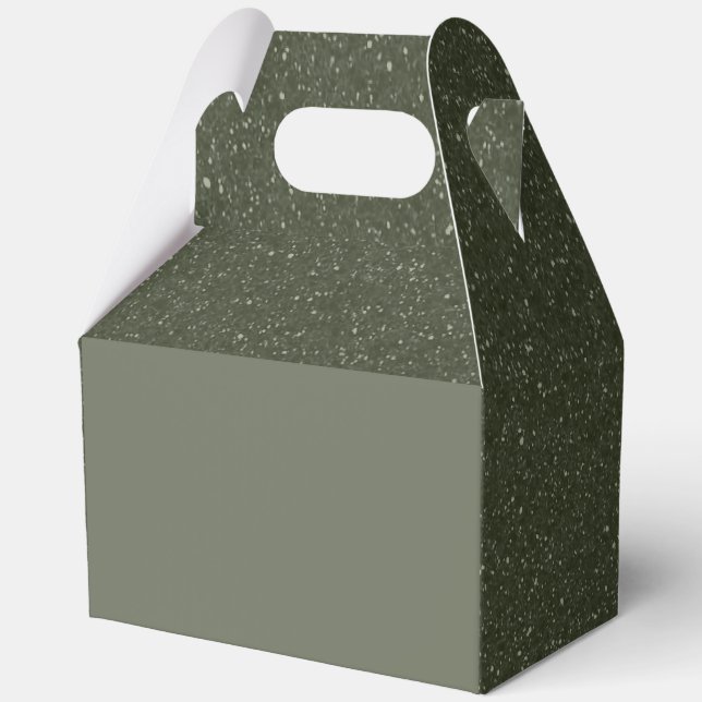 Moss Green & Texture Favour Box – Customisable Bul (Front)