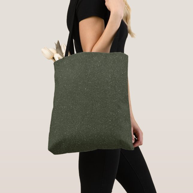 Moss Green Textured Custom Tote Bag (Close Up)