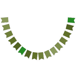 Moss Green to Forest Gradient Theme  Bunting
