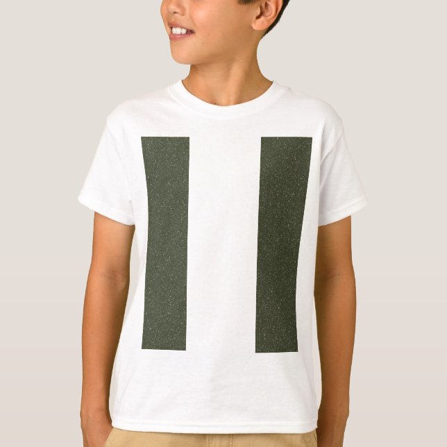 Moss Green Twin Stripe Kids T-Shirt (Front)