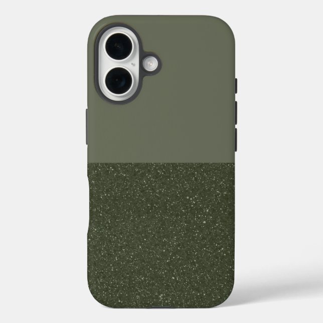 Moss Green Two-Tone iPhone 16 Case – Customisable (Back)