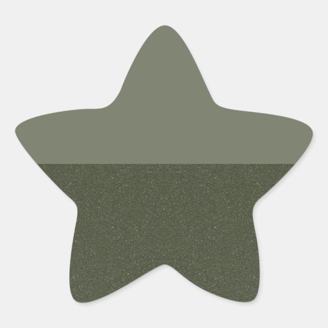 Moss Green Two-Tone Star Sticker – Customisable (Front)