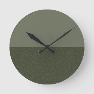 Moss Green Two-Tone Wall Clock – Custom Minimalism