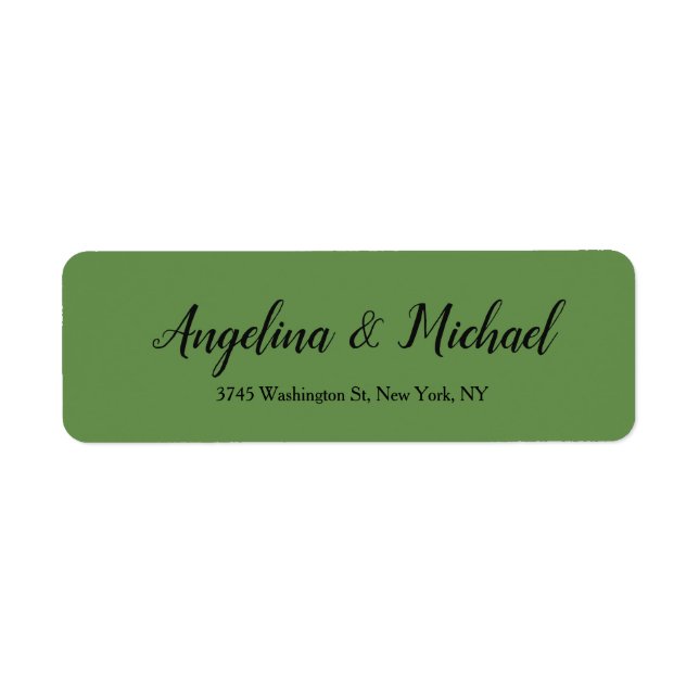 Moss Green Wedding Professional Elegant Handwrite (Front)