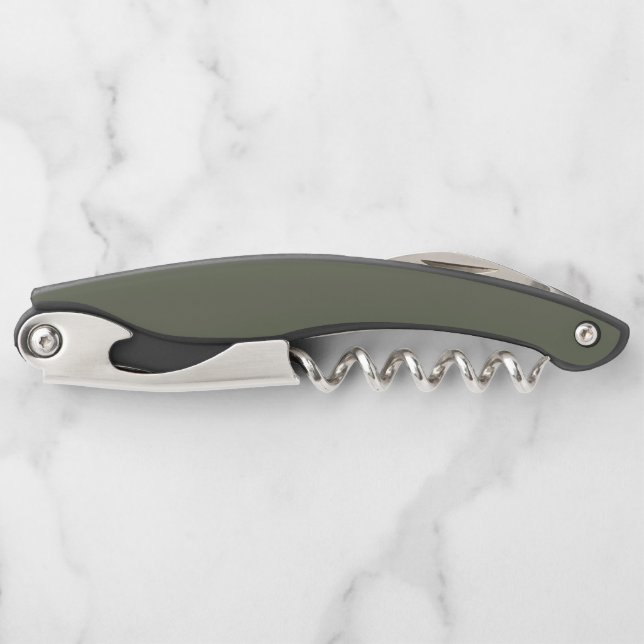 Moss Green Wine Corkscrew – Customisable (Front)