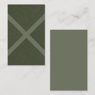 Moss Green X Pattern Business Card – Customisable