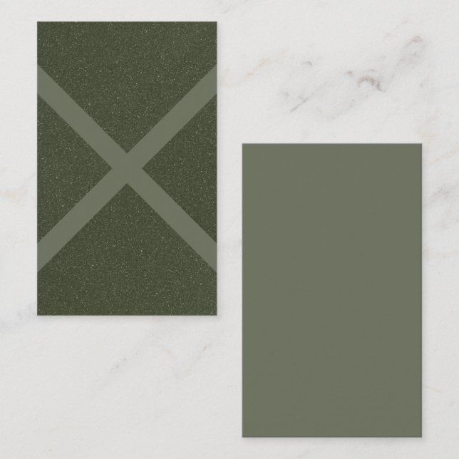 Moss Green X Pattern Business Card – Customisable (Front/Back)