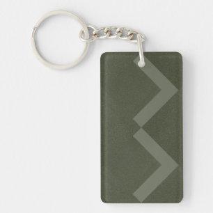 Moss Green Zigzag Acrylic Keychain – Customisable