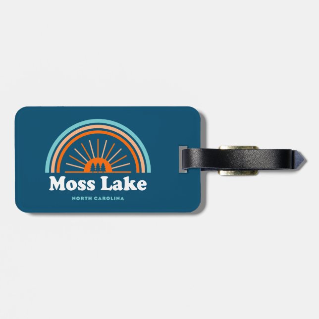 Moss Lake North Carolina Rainbow Luggage Tag (Back Horizontal)