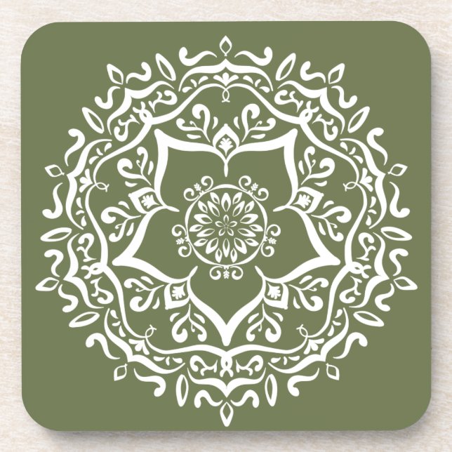 Moss Mandala Coaster (Front)