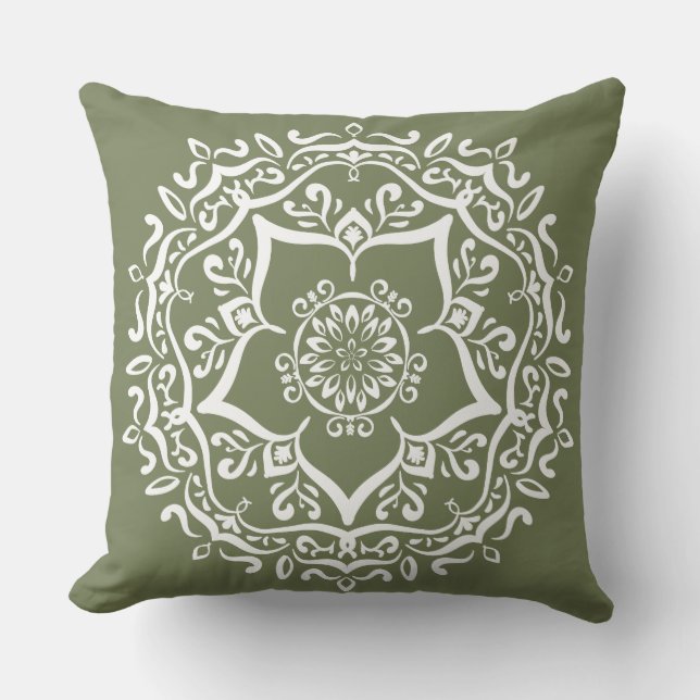 Moss Mandala Outdoor Cushion (Front)