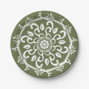 Moss Mandala Paper Plate