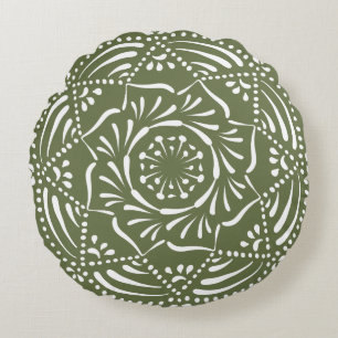 Moss Mandala Round Cushion