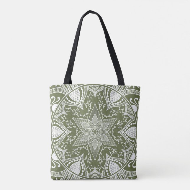 Moss Mandala Tote Bag (Back)
