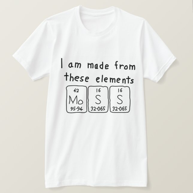 Moss periodic table name shirt (Design Front)