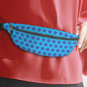 Moss Rose Flower Seamless on Light Blue Fanny Pack