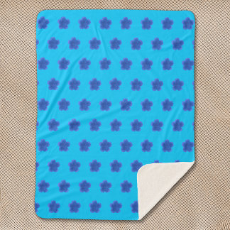 Moss Rose Flower Seamless Pattern on Light Blue Sherpa Blanket
