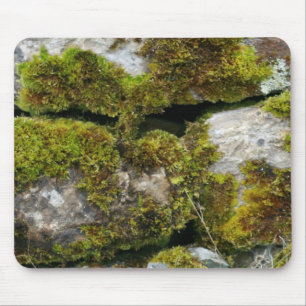 Moss stone wall Mousepad