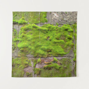 Moss wall green rock texture tapestry