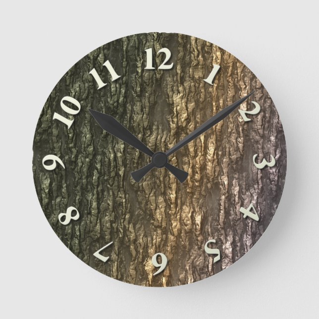 Mossy Bark Camo Round Clock (Front)