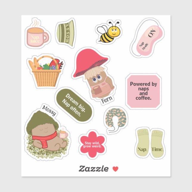 Mossy & Fern Cute Mushrooms & Cosy Quotes (Sheet)