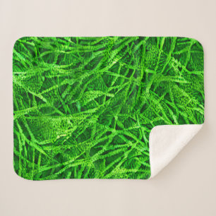Mossy Grass  Sherpa Blanket