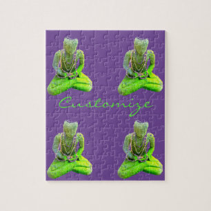 Mossy Green Buddha Meditating Thunder_Cove Jigsaw Puzzle