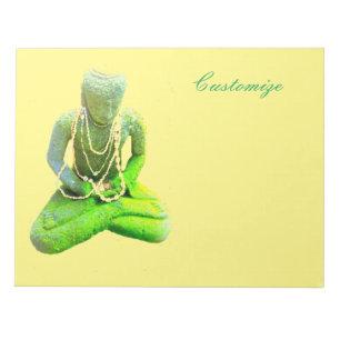 Mossy Green Buddha Meditating Thunder_Cove Notepad