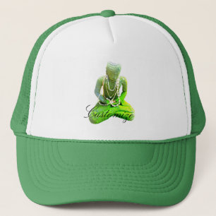 Mossy Green Buddha Meditating Thunder_Cove Trucker Hat